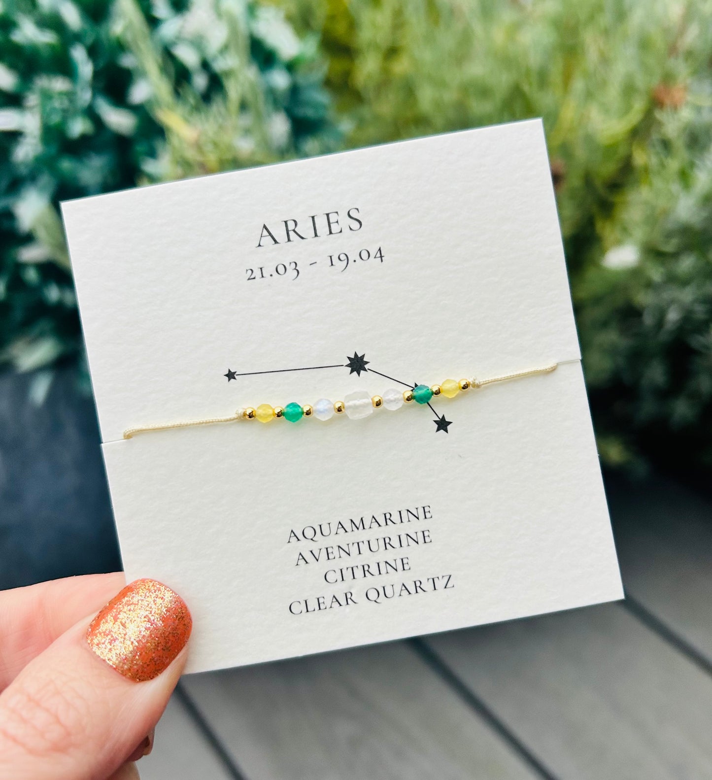 Aries Crystal Star sign Bracelet