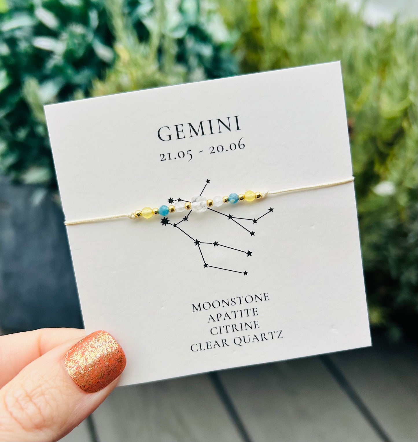 Gemini Crystal Star Sign Bracelet