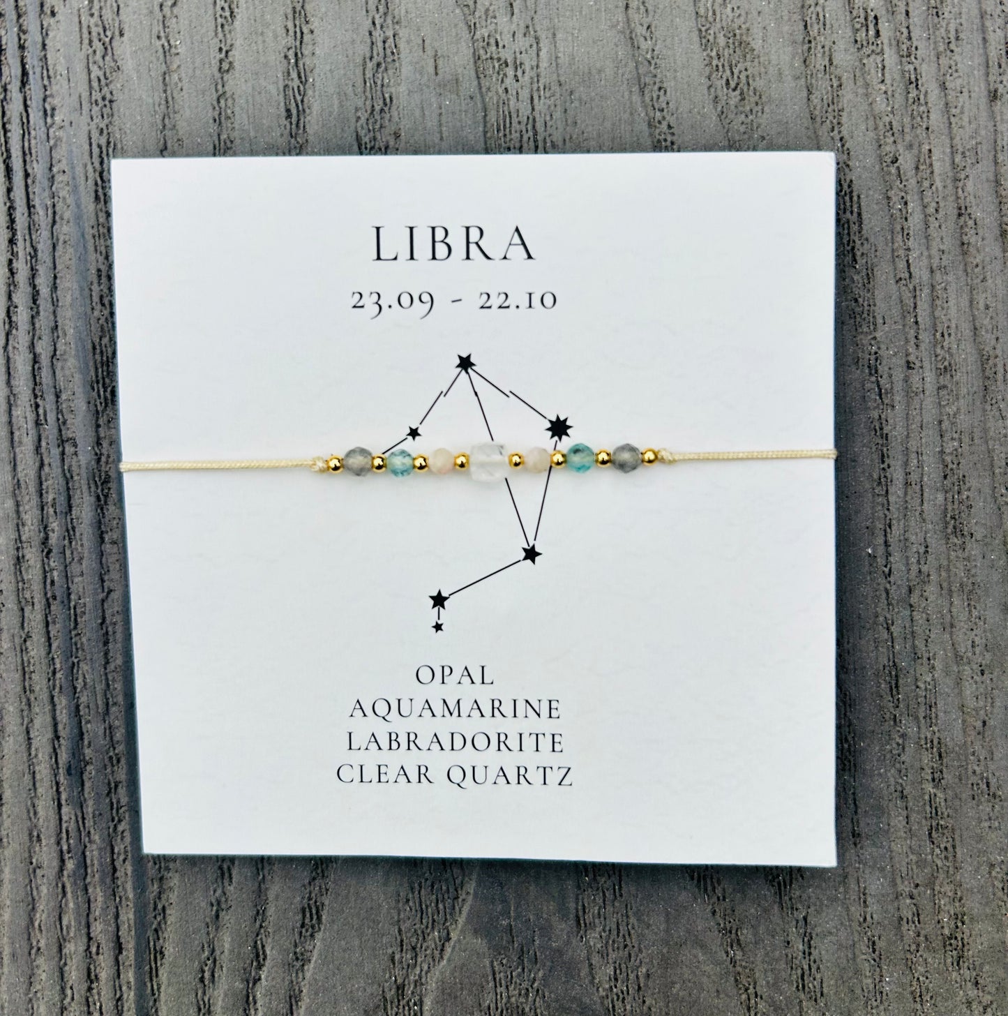 Libra Crystal Star Sign Bracelet