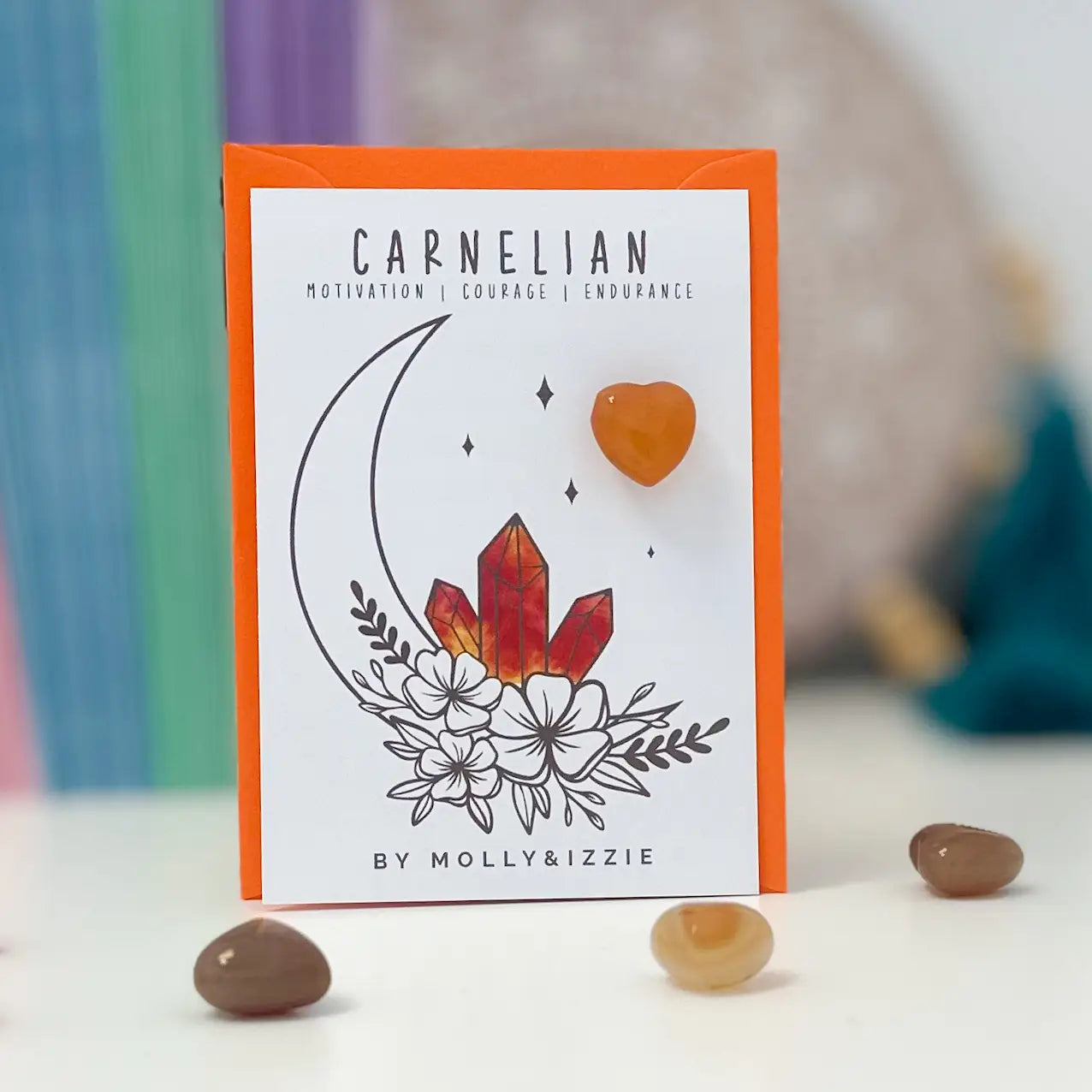 Crystal on a card - Carnelian