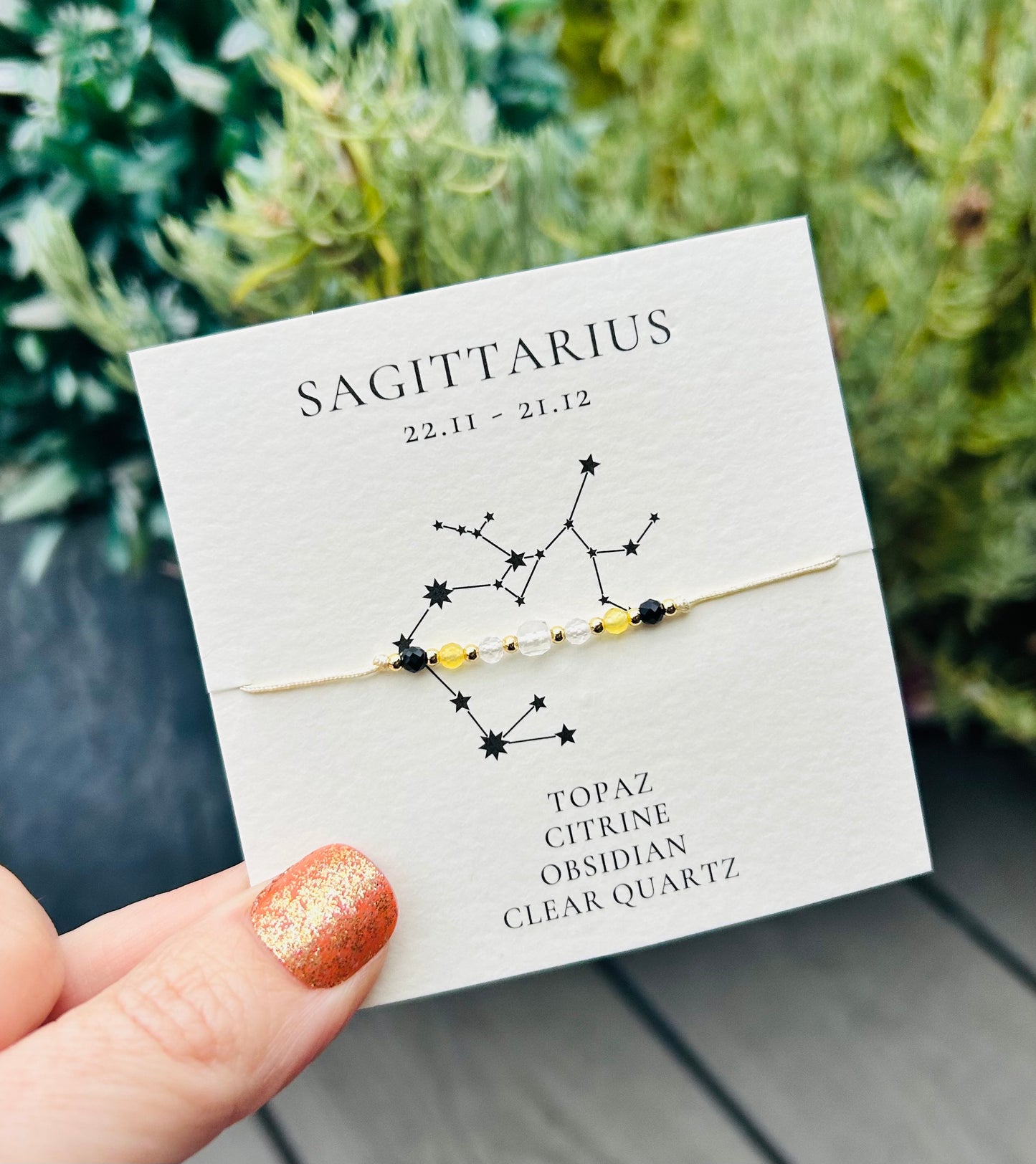 Sagittarius Crystal Star Sign Bracelet