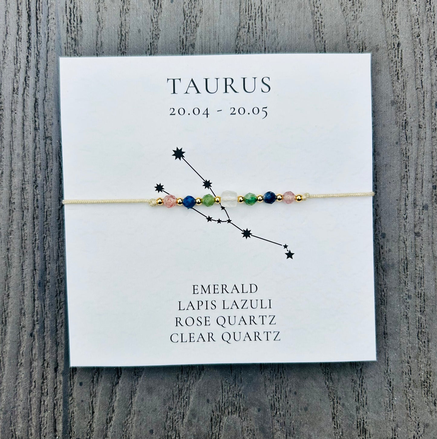 Taurus Crystal Star Sign Bracelet