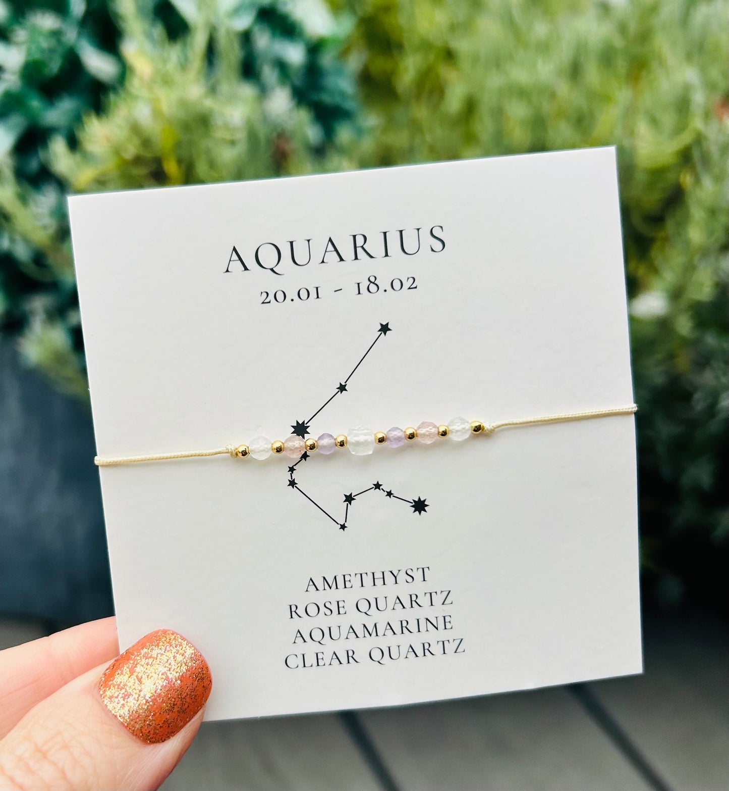 Aquarius Crystal Star Sign Bracelet