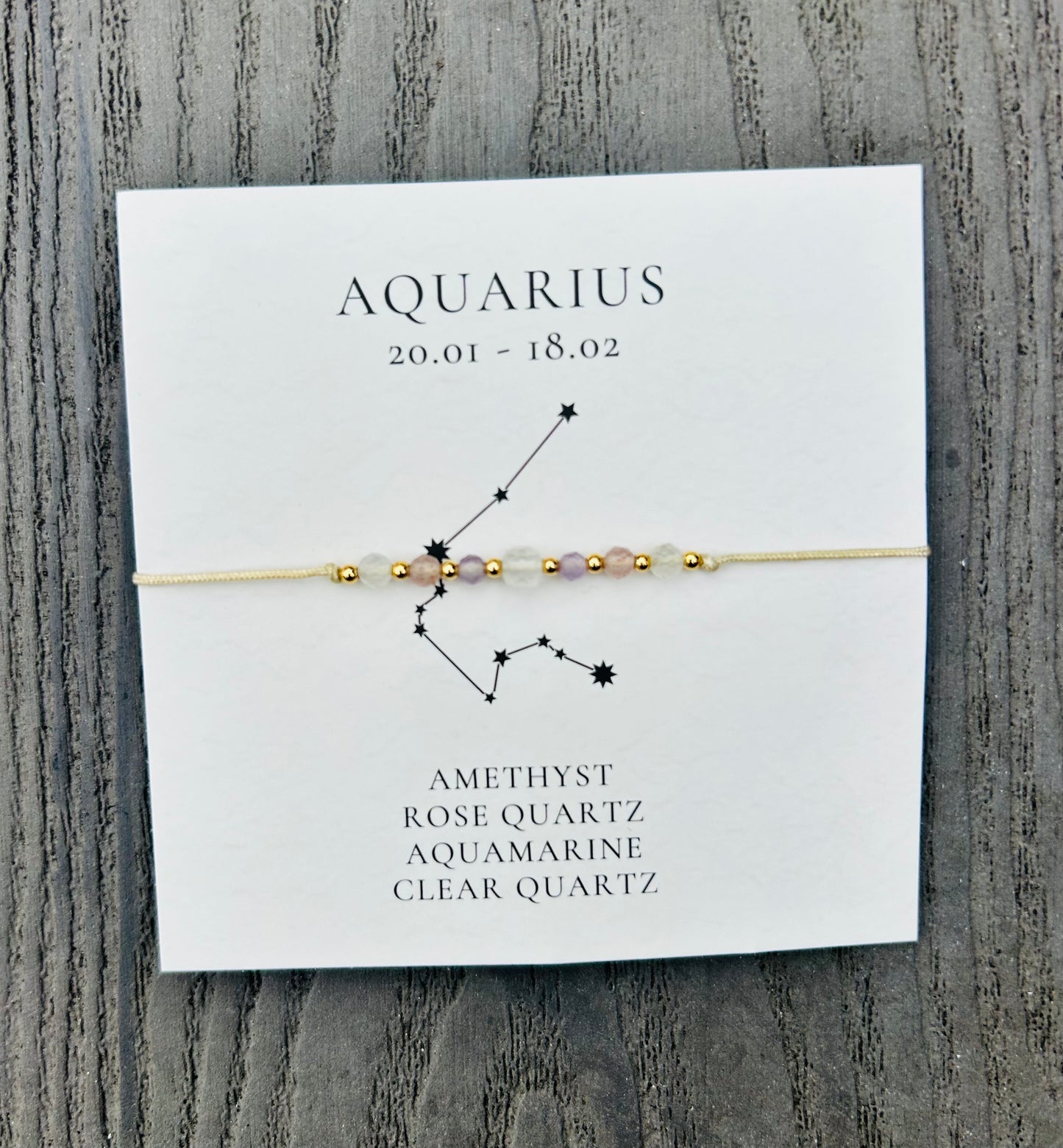 Aquarius Crystal Star Sign Bracelet