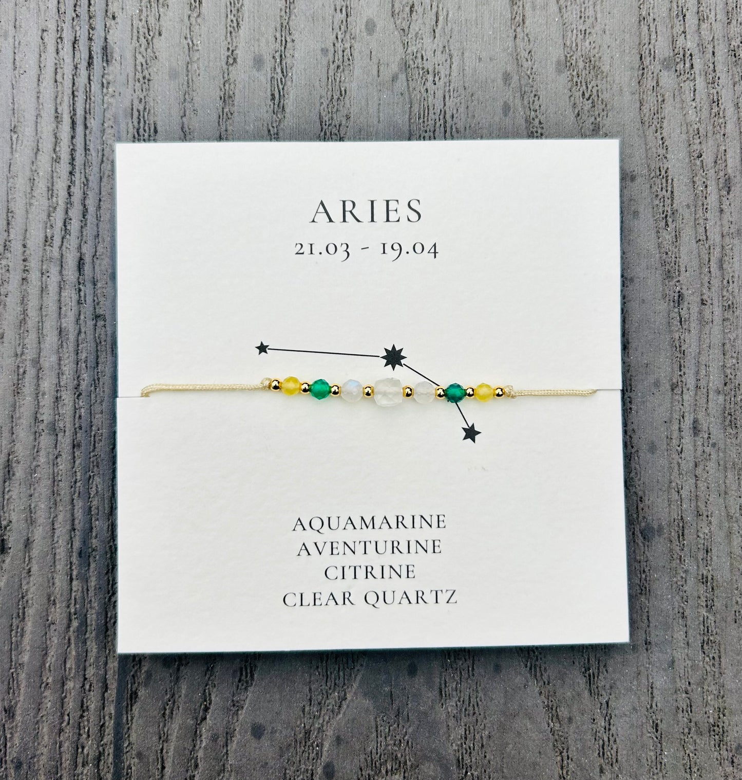 Aries Crystal Star sign Bracelet