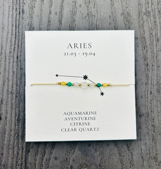Aries Crystal Star sign Bracelet
