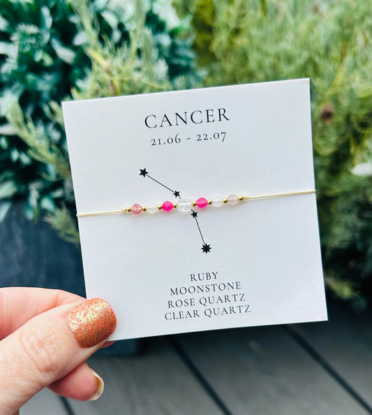 Cancer Crystal Star Sign Bracelet