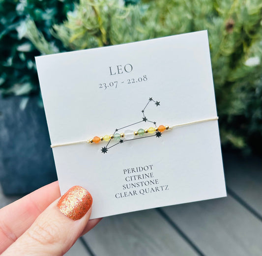 Leo Crystal Star Sign Bracelet