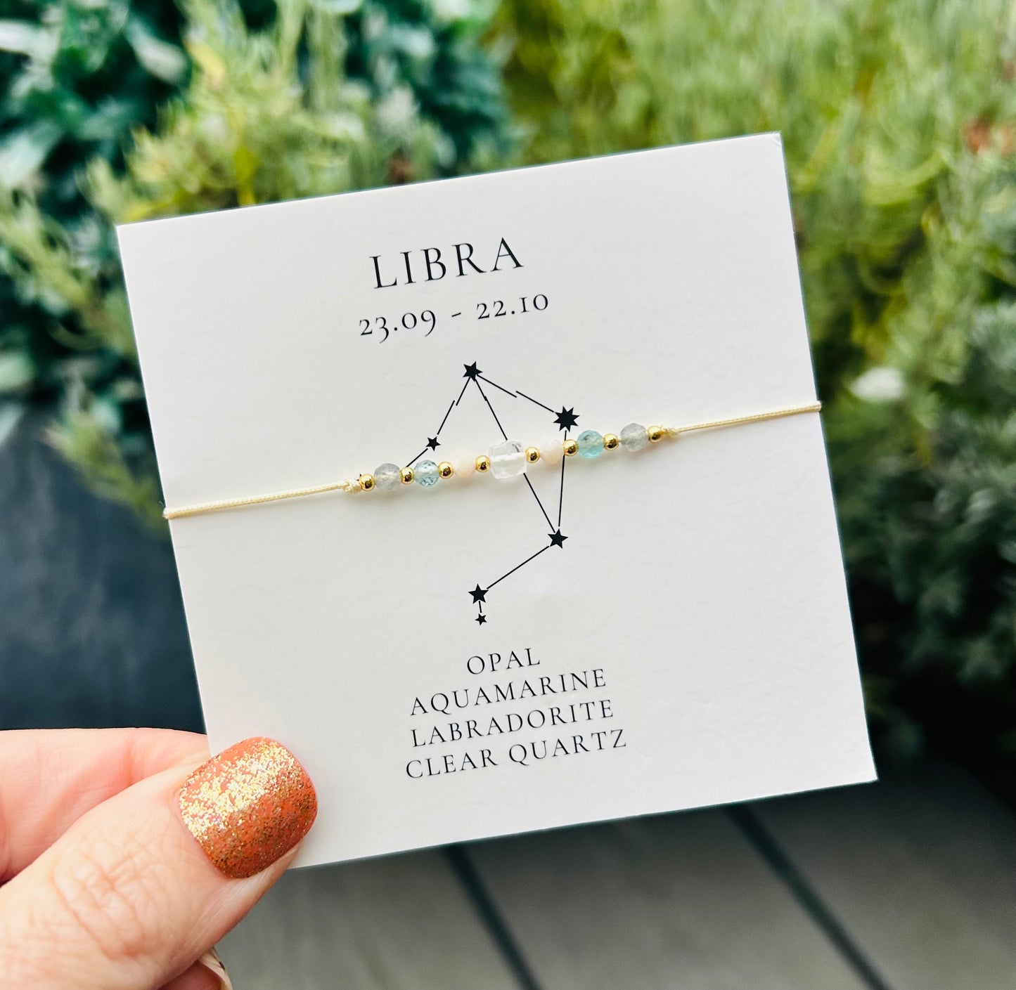 Libra Crystal Star Sign Bracelet