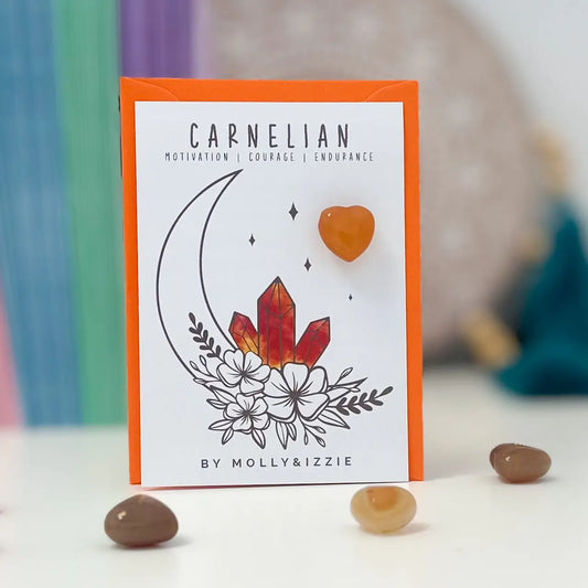 Crystal on a card - Carnelian