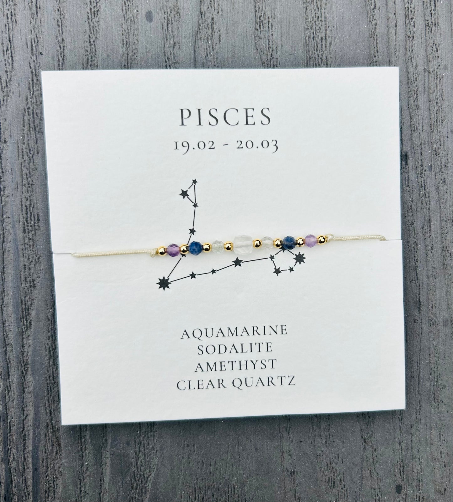 Pisces Crystal Star Sign Bracelet