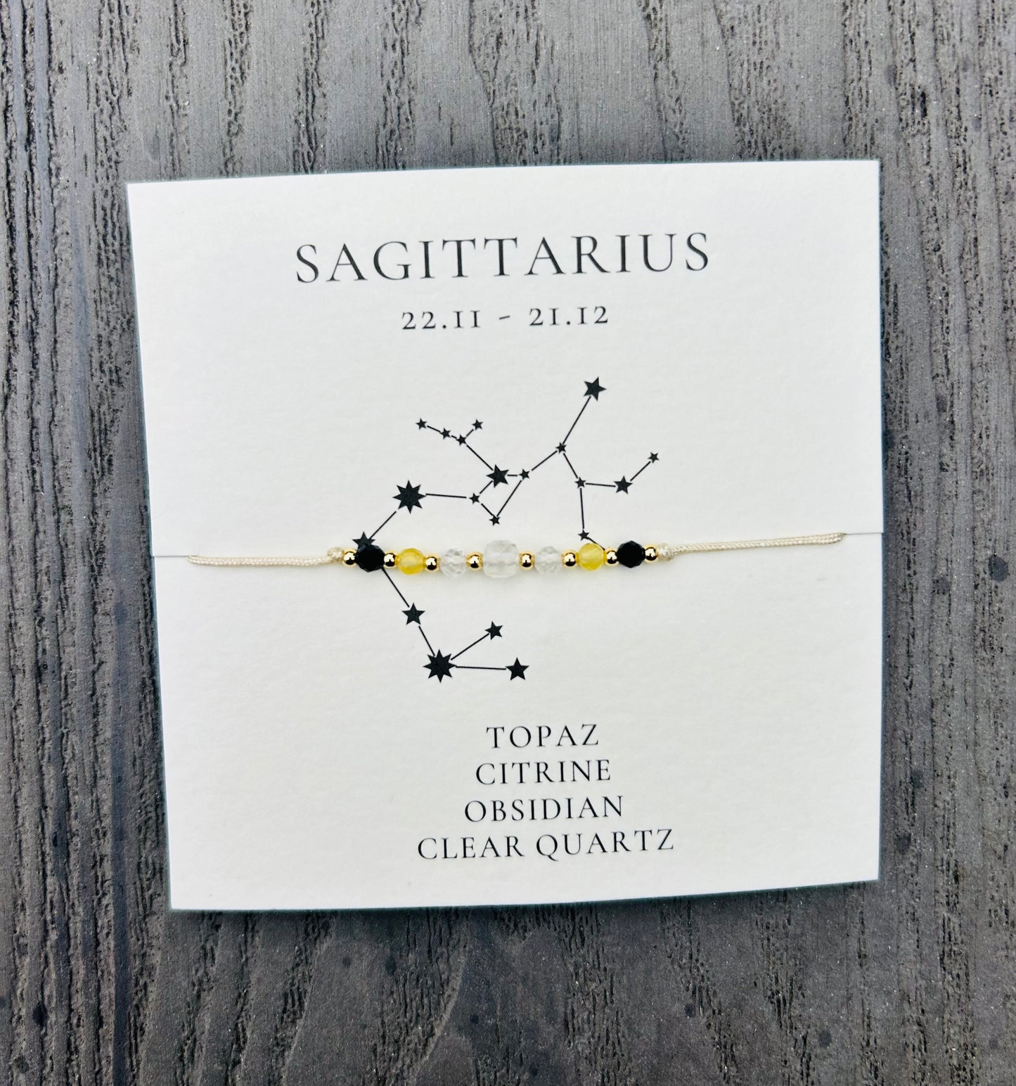 Sagittarius Crystal Star Sign Bracelet