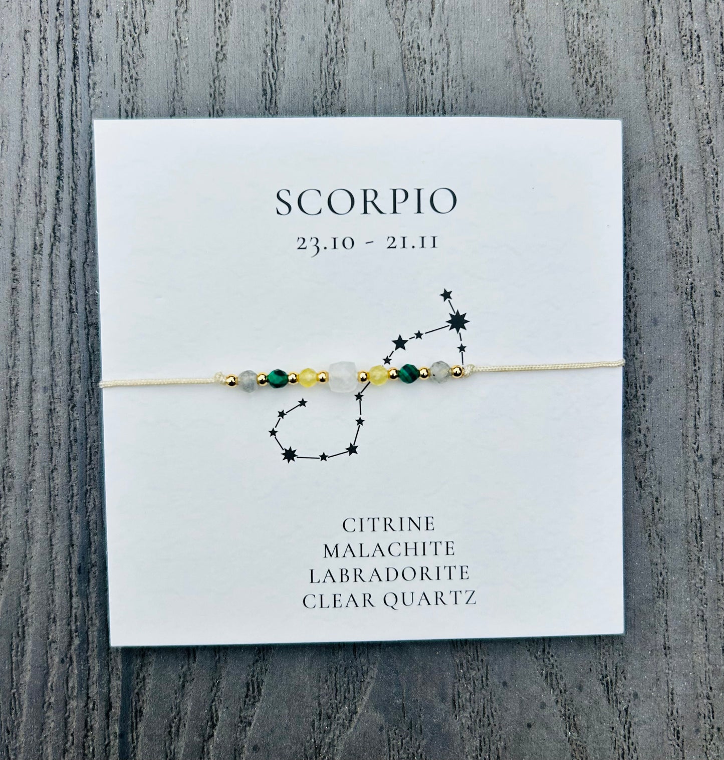 Scorpio Crystal Star Sign Bracelet
