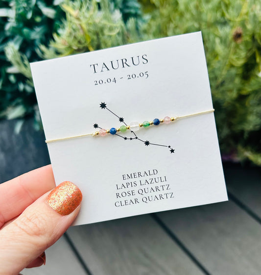Taurus Crystal Star Sign Bracelet