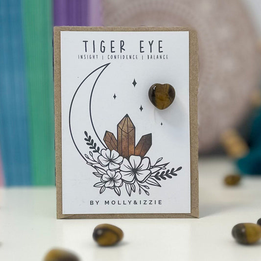 Crystal on a card - Tigers Eye