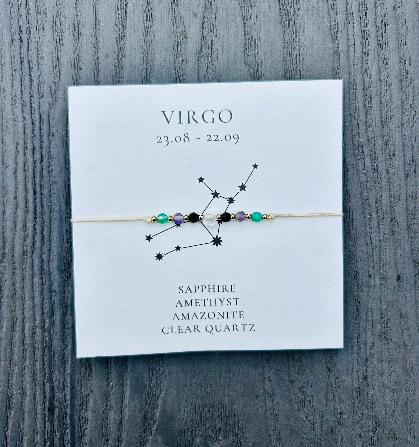 Virgo Crystal Star Sign Bracelet
